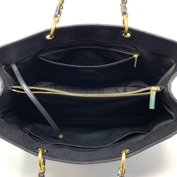 100% Auth Chanel Caviar Grand Shopping XL Tote Bag - Picture 12 of 15